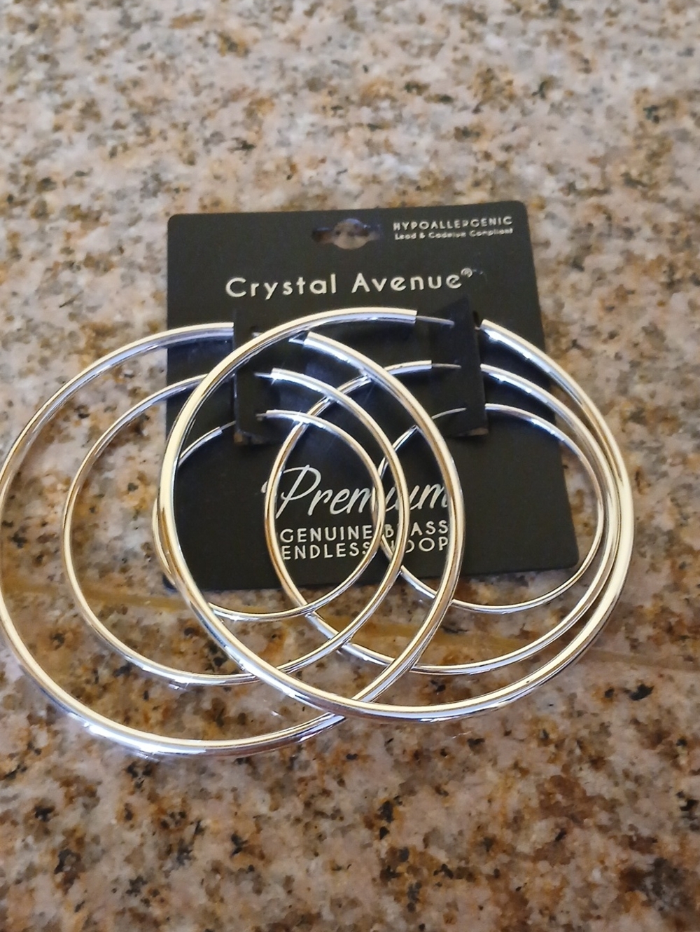 Crystal Avenue Silver Hoop Earrings - Set of 3